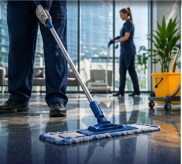 Serviço de limpeza em ambiente empresarial